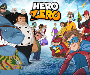 Verschiedene Superhelden des Spiels Hero Zero